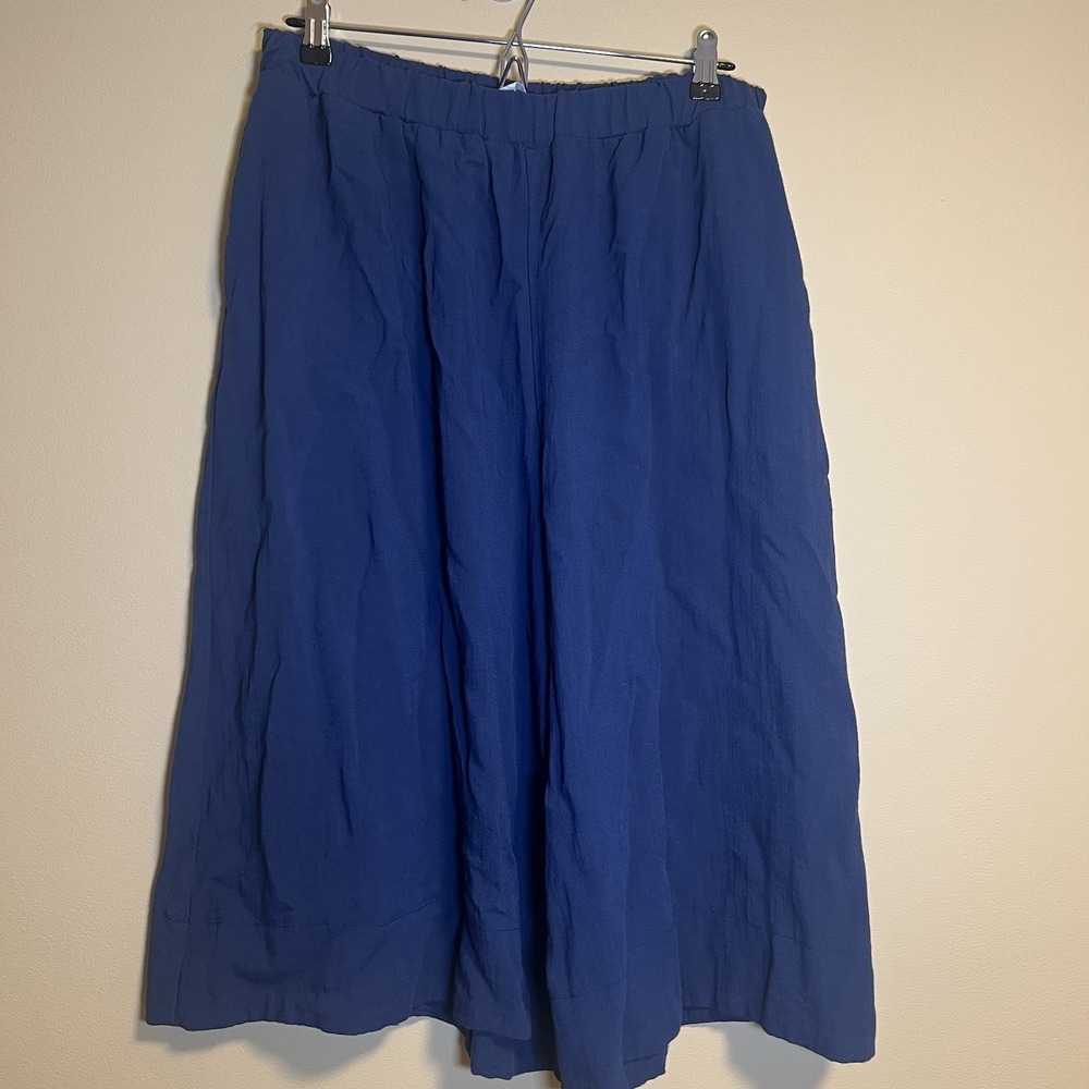 Halara Women's Pants Mid Rise Wide Leg Flowy Linen-Feel Pants With Pockets Lg